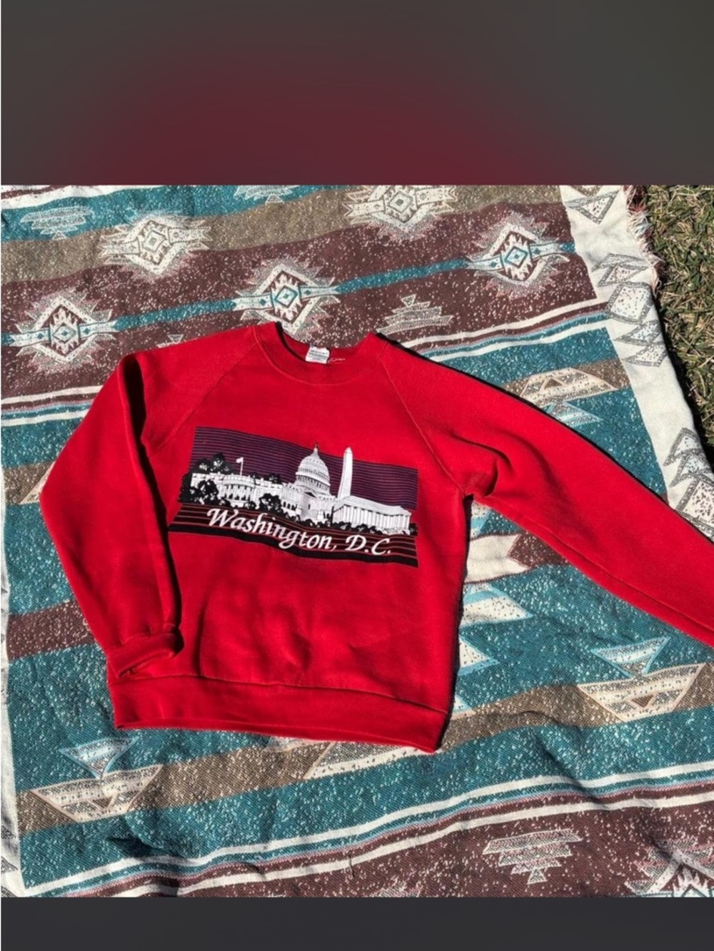 vintage Fruit of the Loom Red Washington D.C. Crewneck Sweatshirt